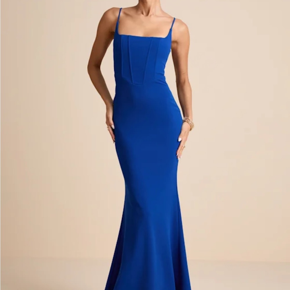 Lulu’s Imre Royal Blue Sleeveless Mermaid Maxi Dress